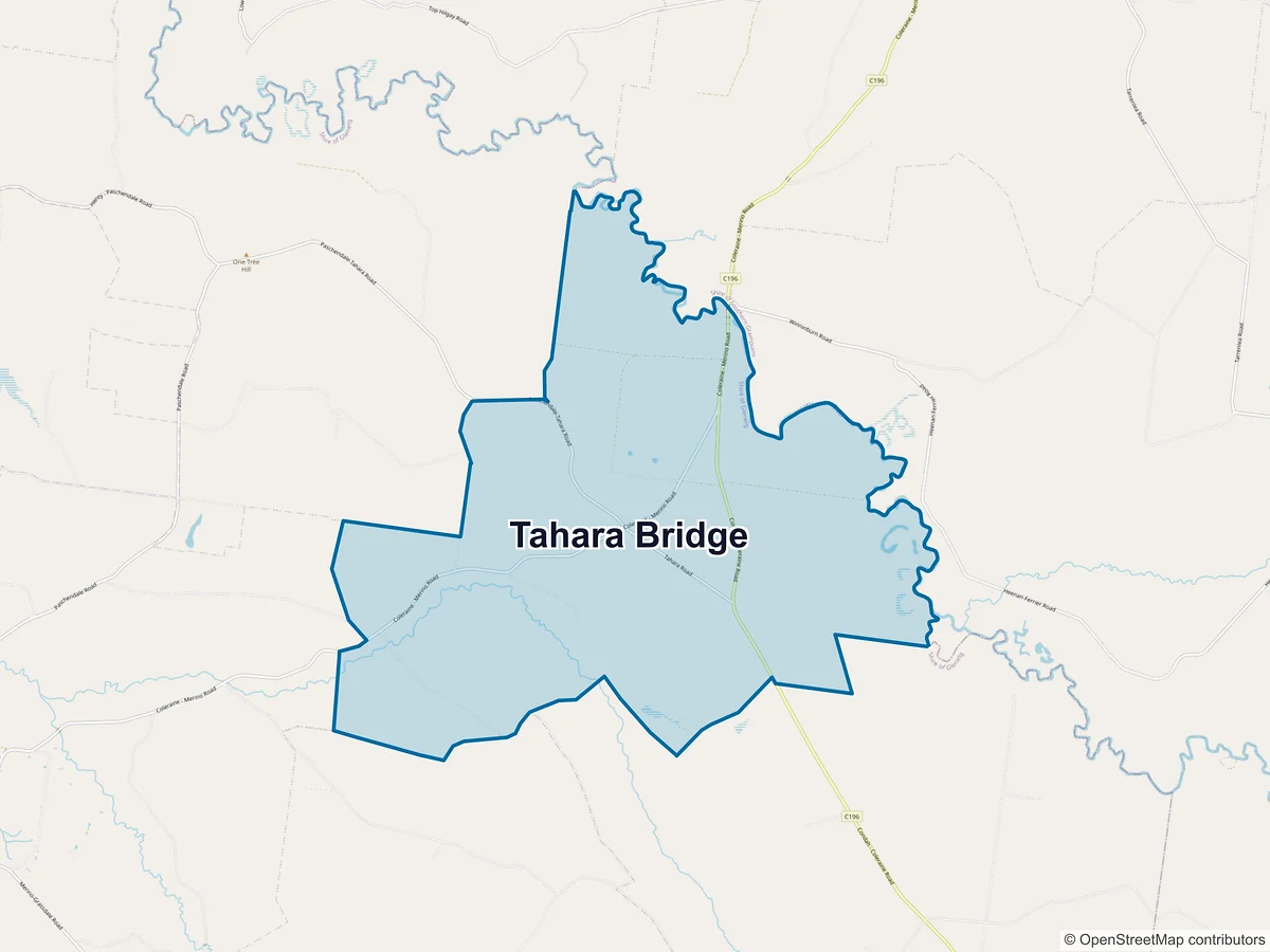 Map of Tahara Bridge, VIC, Australia