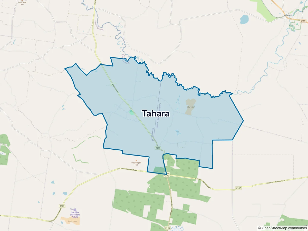 Map of Tahara, VIC, Australia