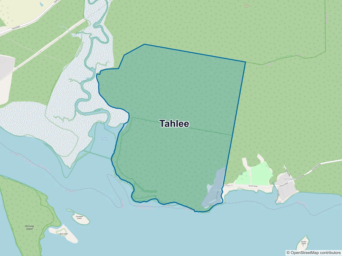 Map of Tahlee, NSW, Australia