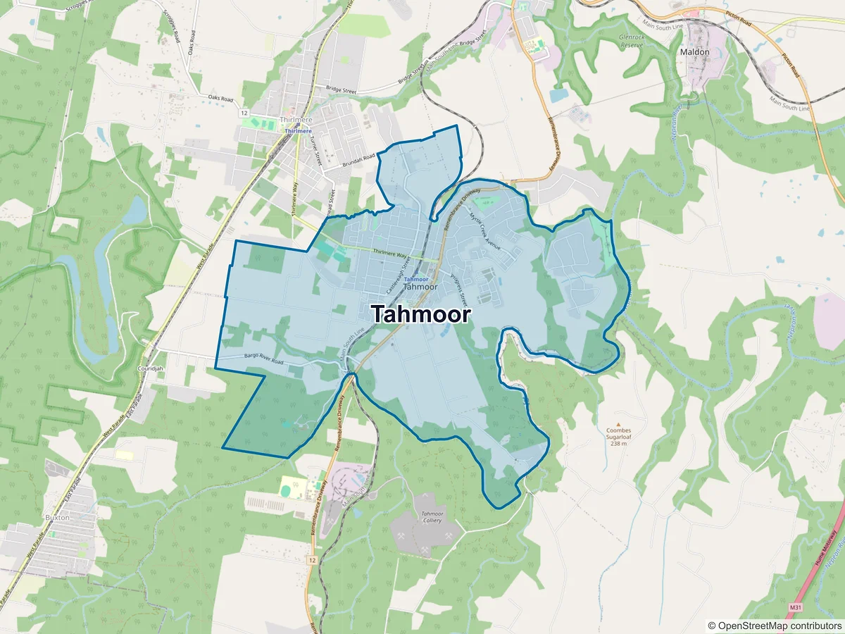 Map of Tahmoor, NSW, Australia