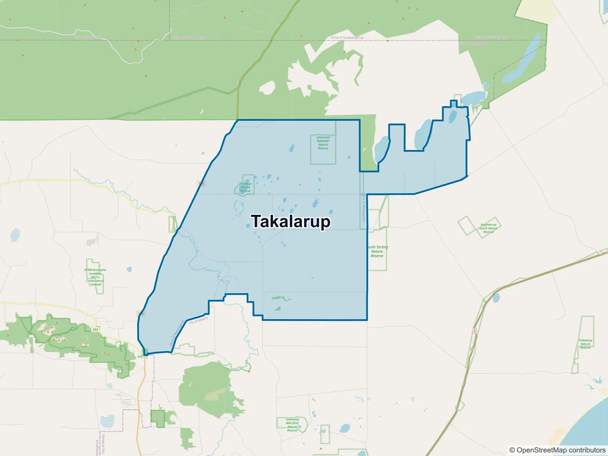 Map of Takalarup, WA, Australia