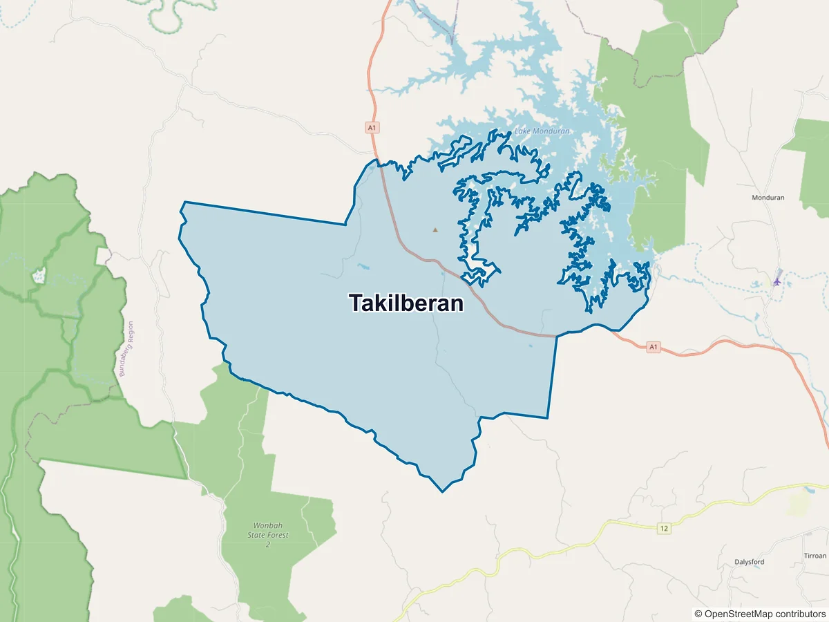 Map of Takilberan, QLD, Australia