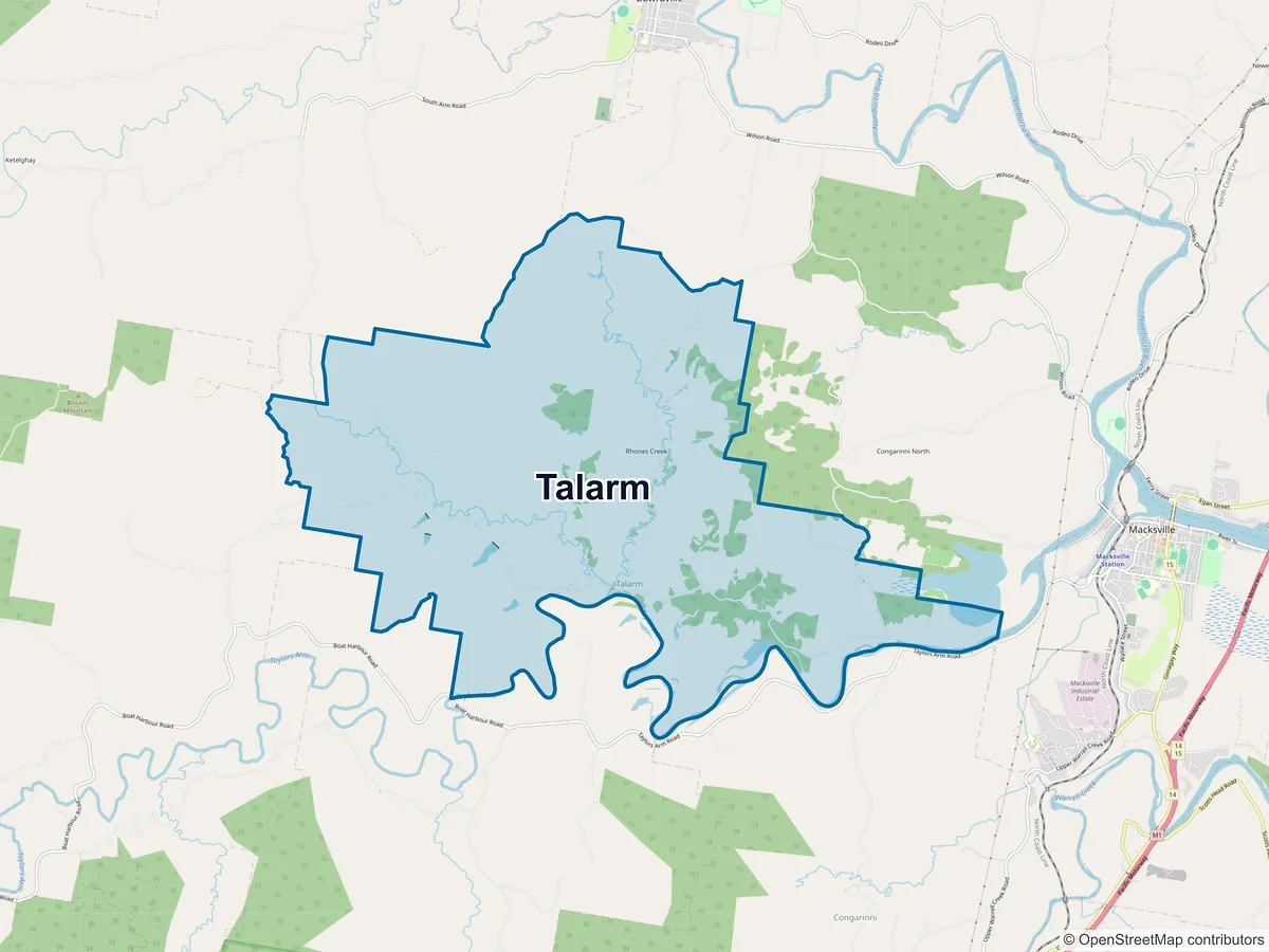 Map of Talarm, NSW, Australia