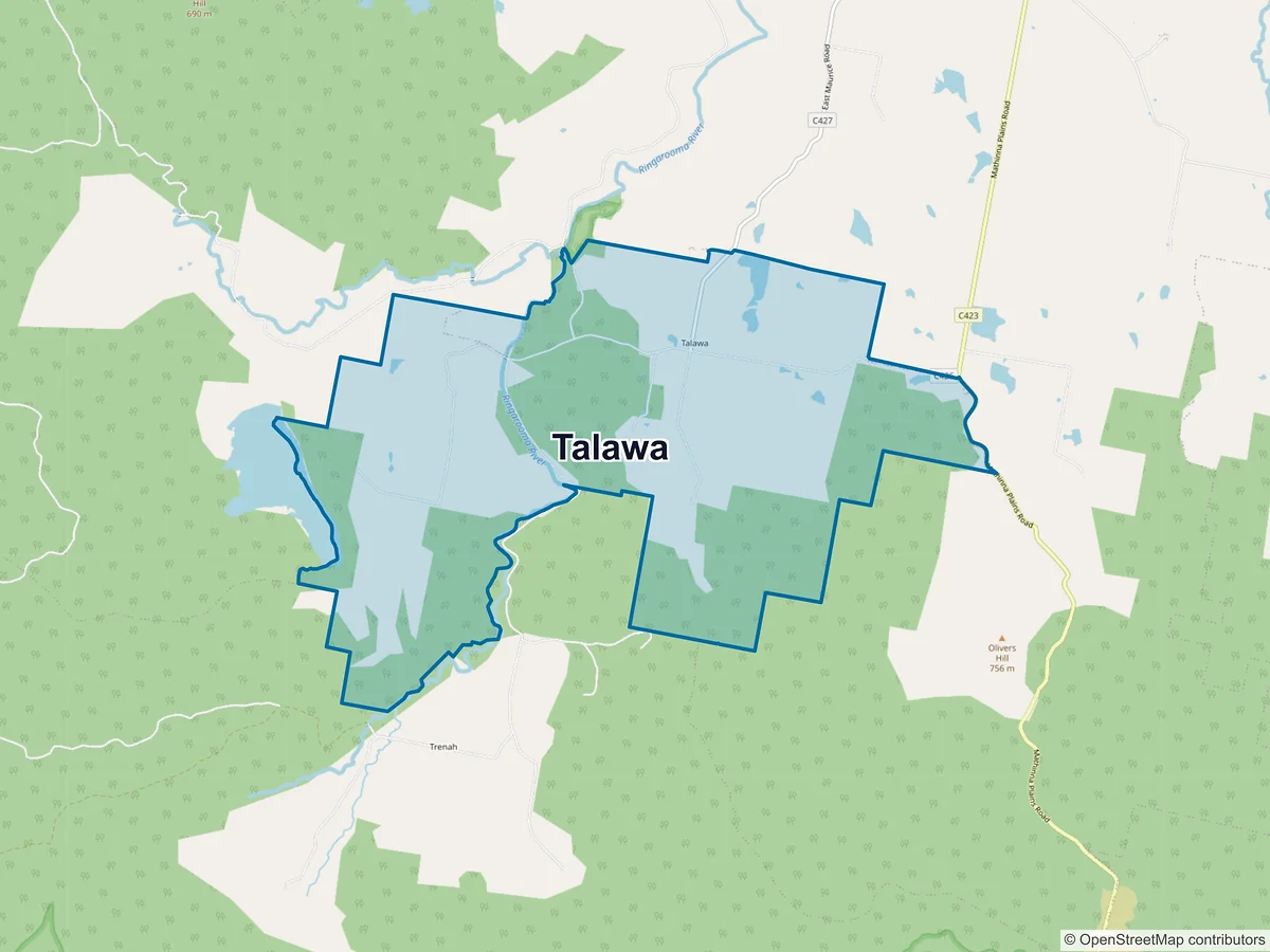 Map of Talawa, TAS, Australia
