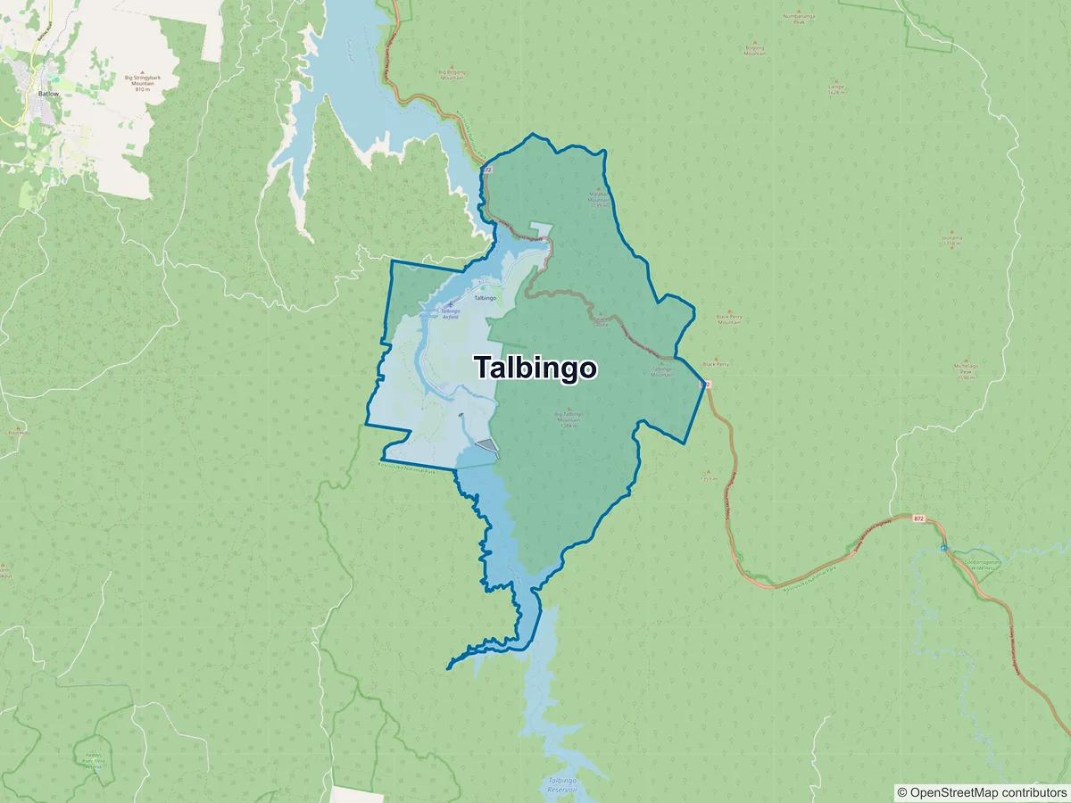 Map of Talbingo, NSW, Australia