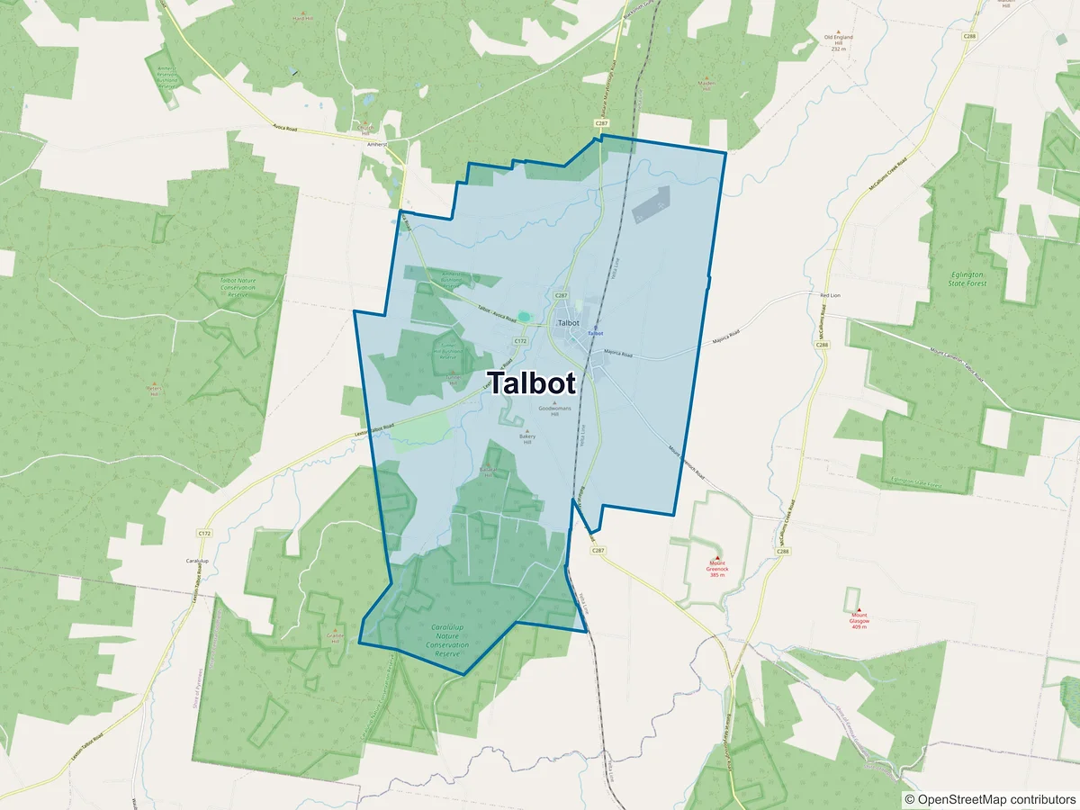 Map of Talbot, VIC, Australia