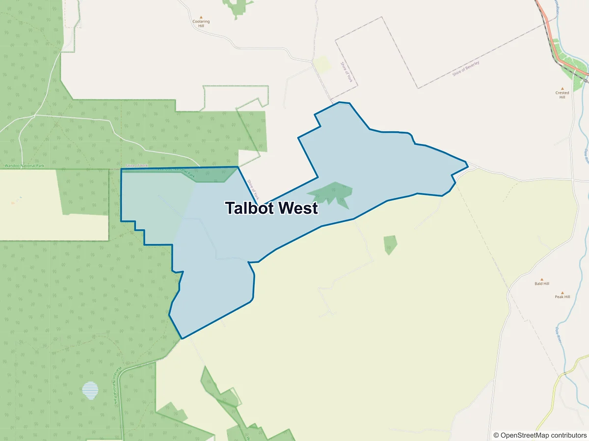 Map of Talbot West, WA, Australia