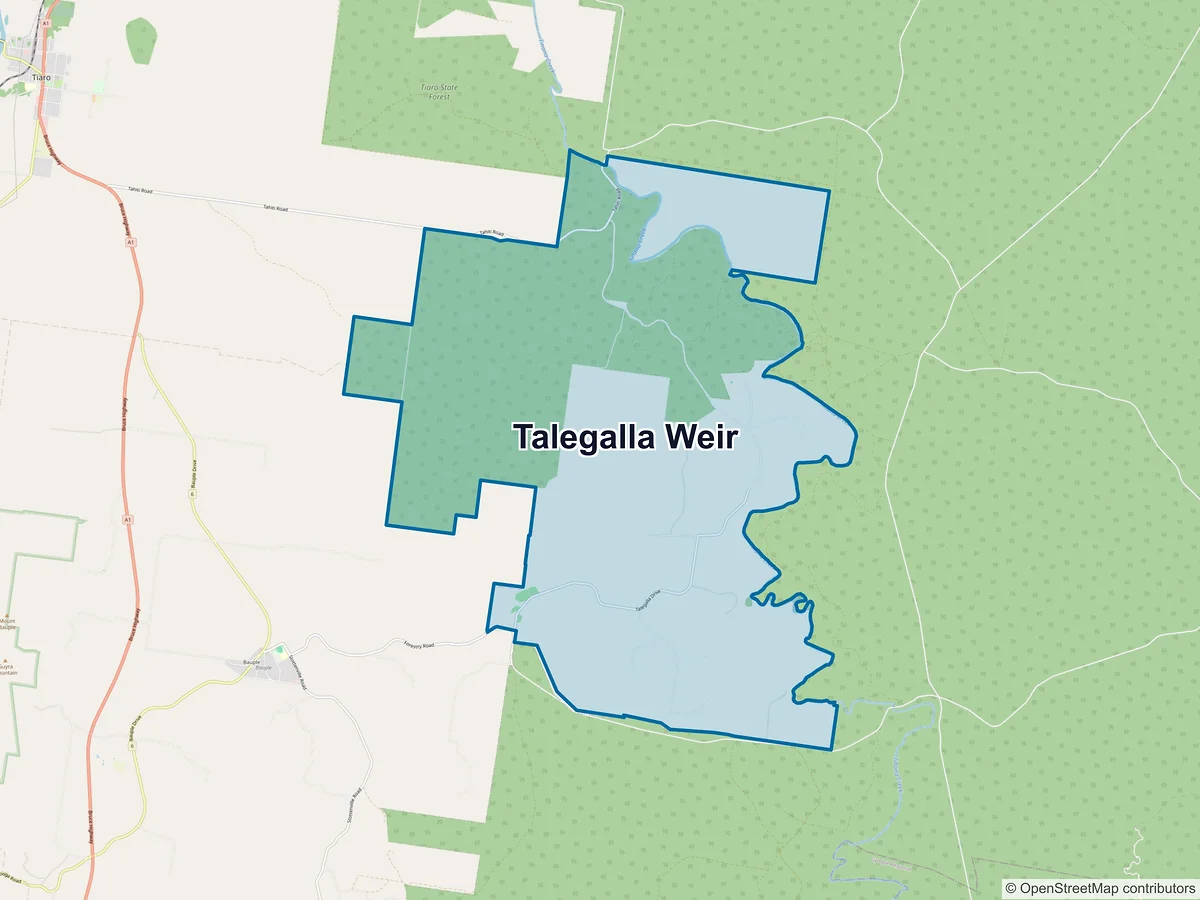 Map of Talegalla Weir, QLD, Australia
