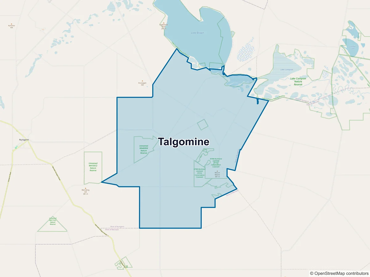 Map of Talgomine, WA, Australia
