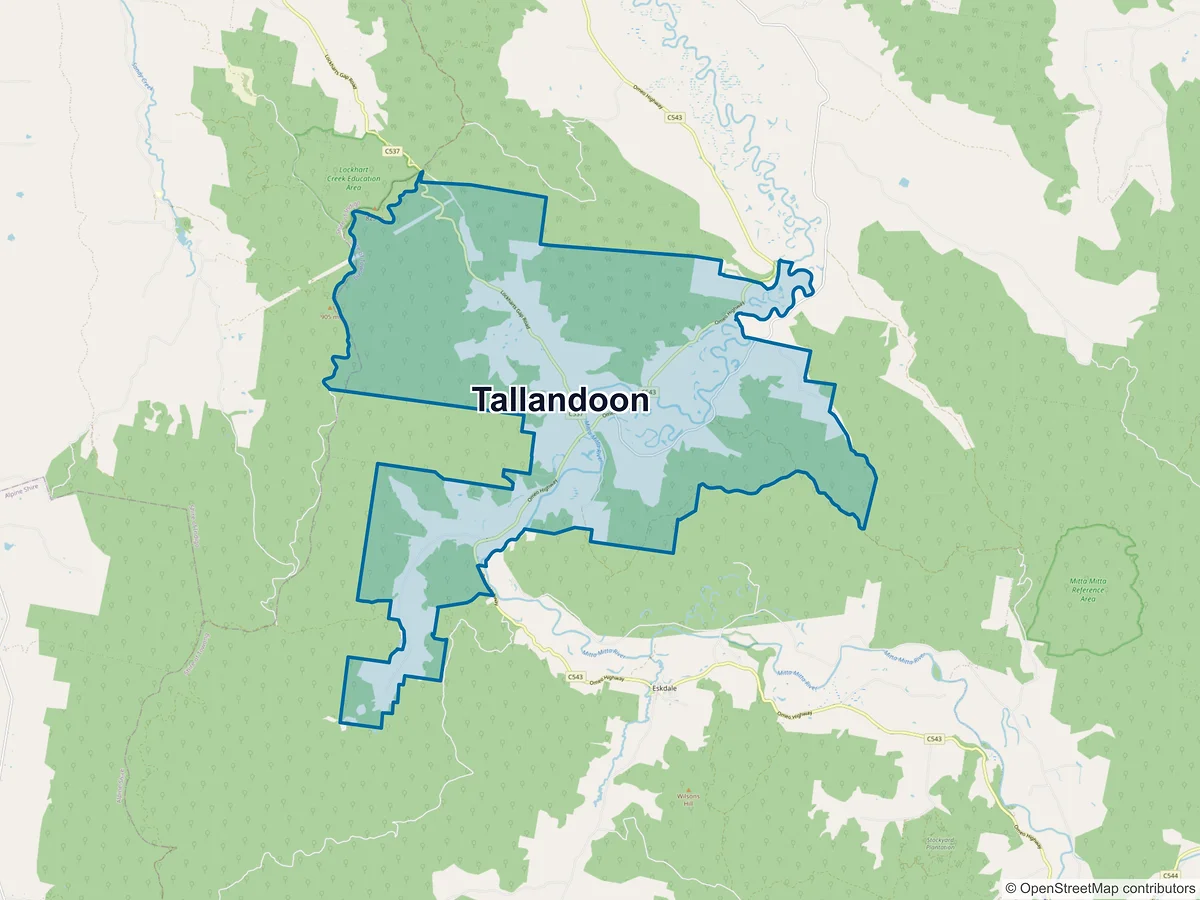Map of Tallandoon, VIC, Australia