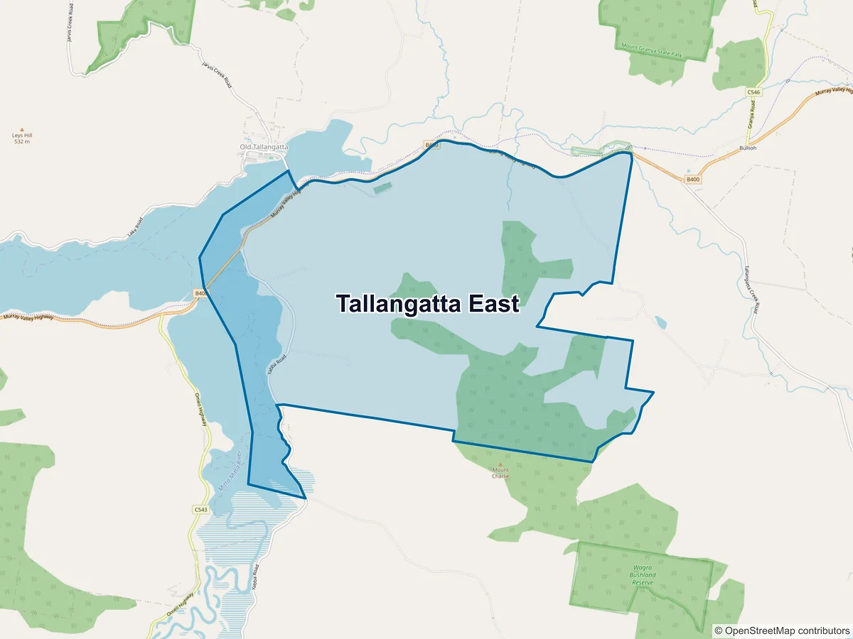 Map of Tallangatta East, VIC, Australia