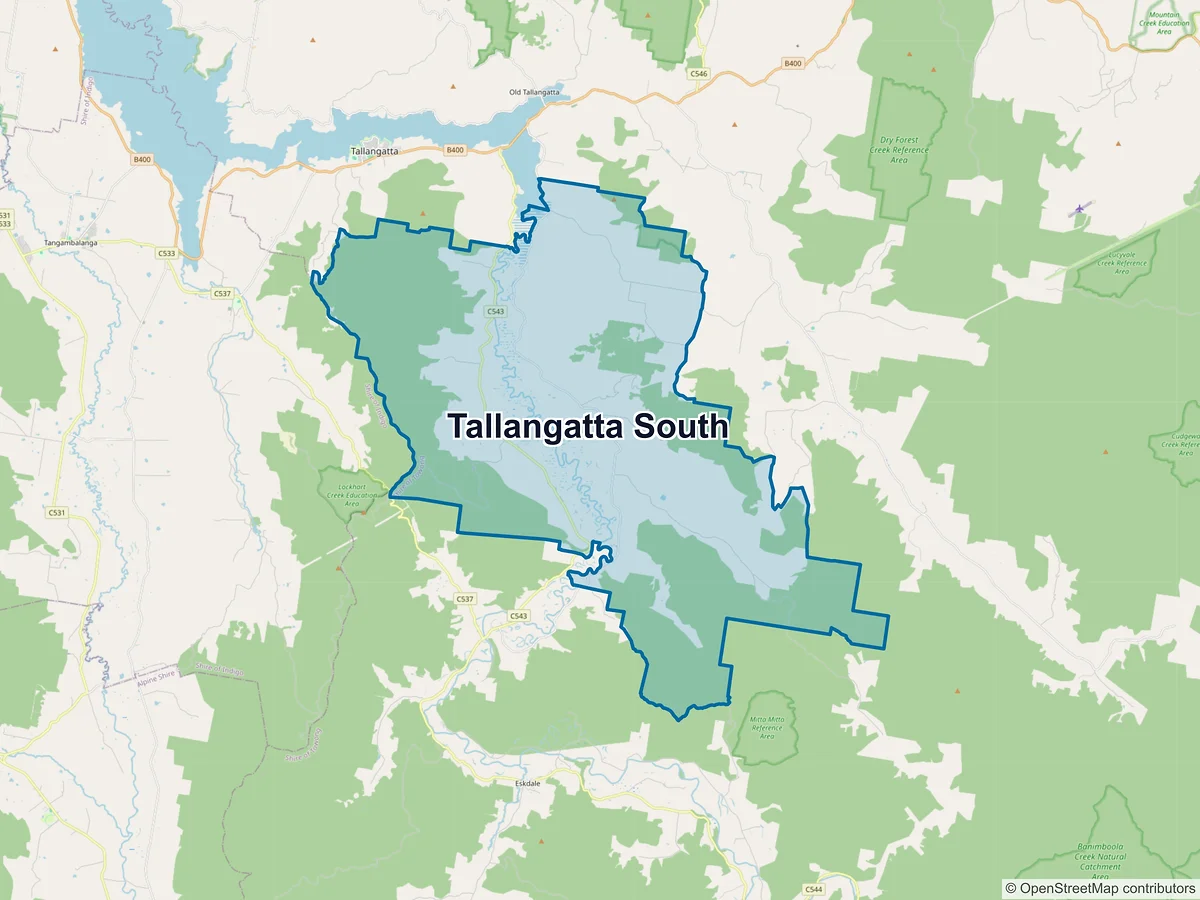 Map of Tallangatta South, VIC, Australia