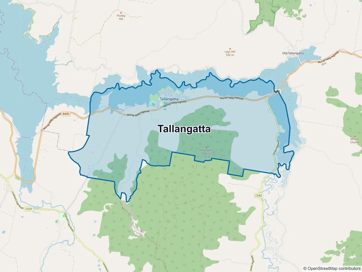 Map of Tallangatta, VIC, Australia