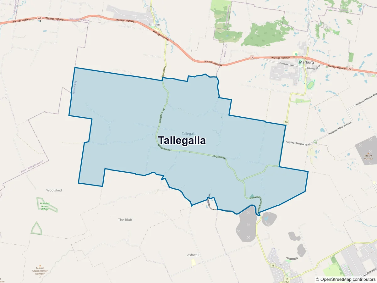 Map of Tallegalla, QLD, Australia