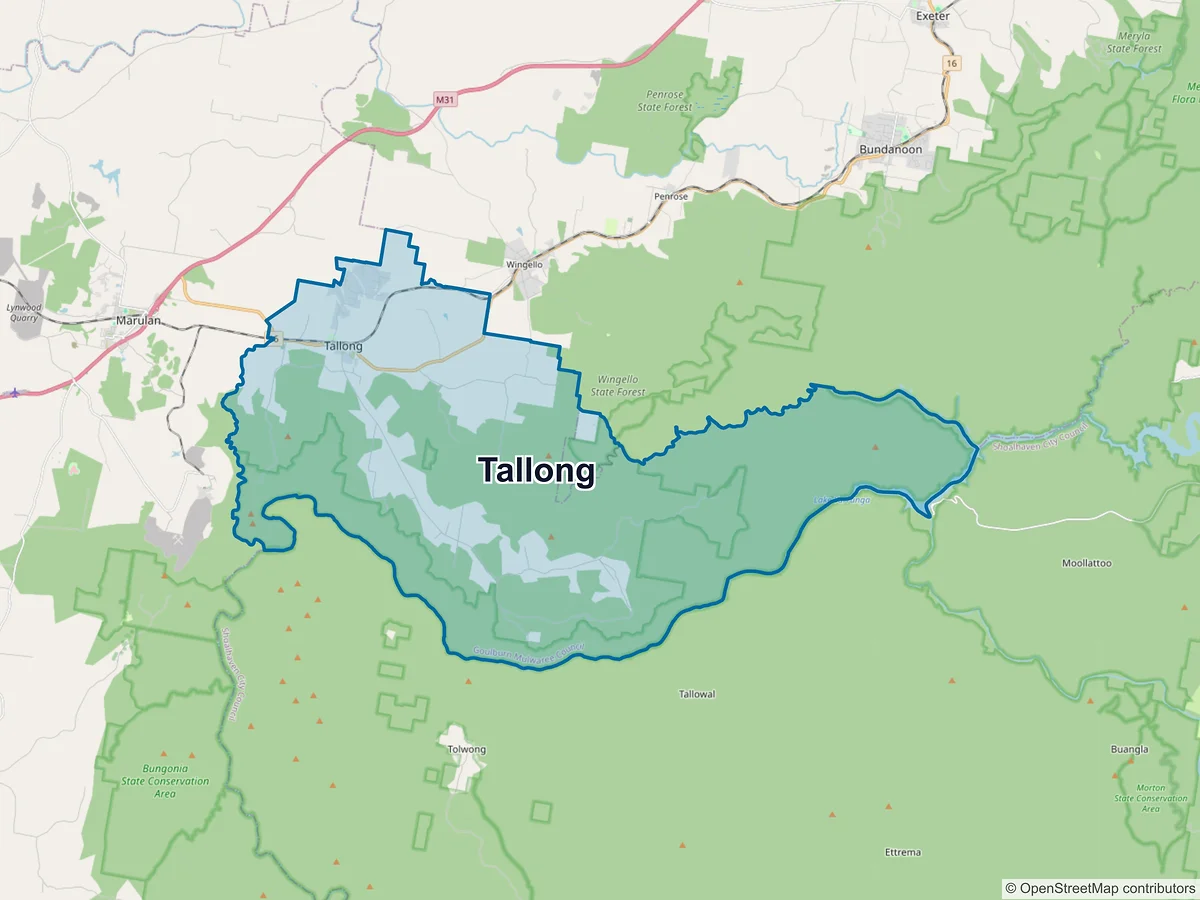 Map of Tallong, NSW, Australia