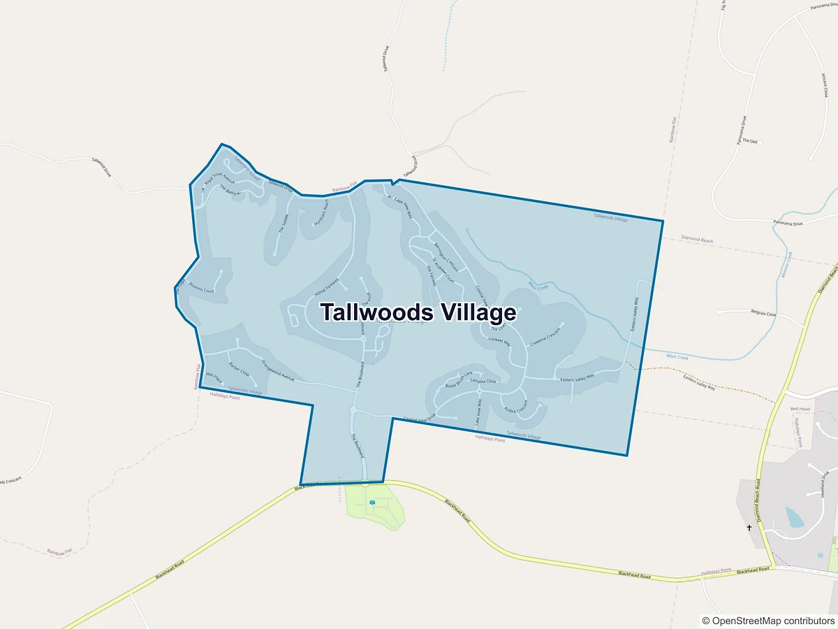 Map of Tallwoods Village, NSW, Australia