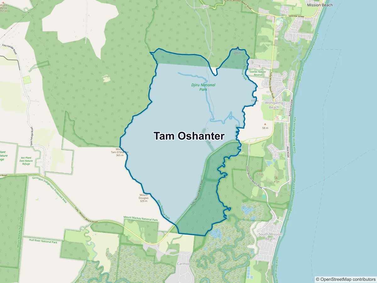 Map of Tam O'Shanter, QLD, Australia