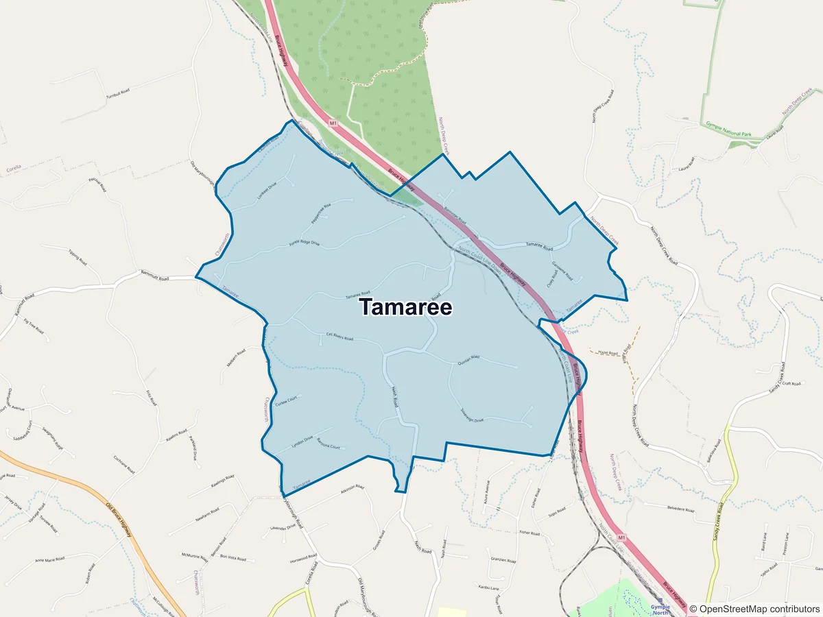 Map of Tamaree, QLD, Australia