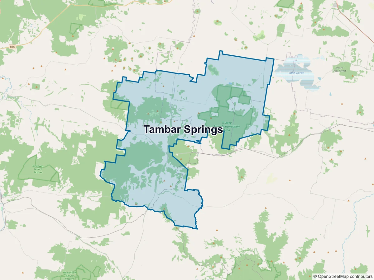 Map of Tambar Springs, NSW, Australia