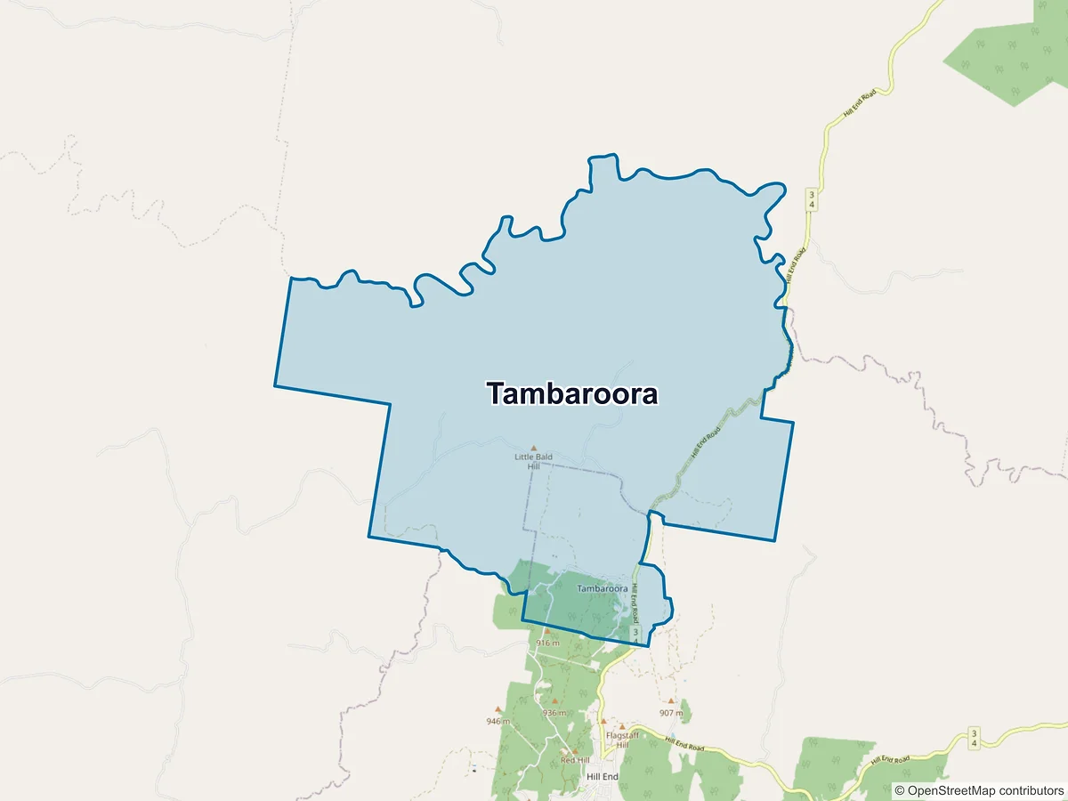 Map of Tambaroora, NSW, Australia
