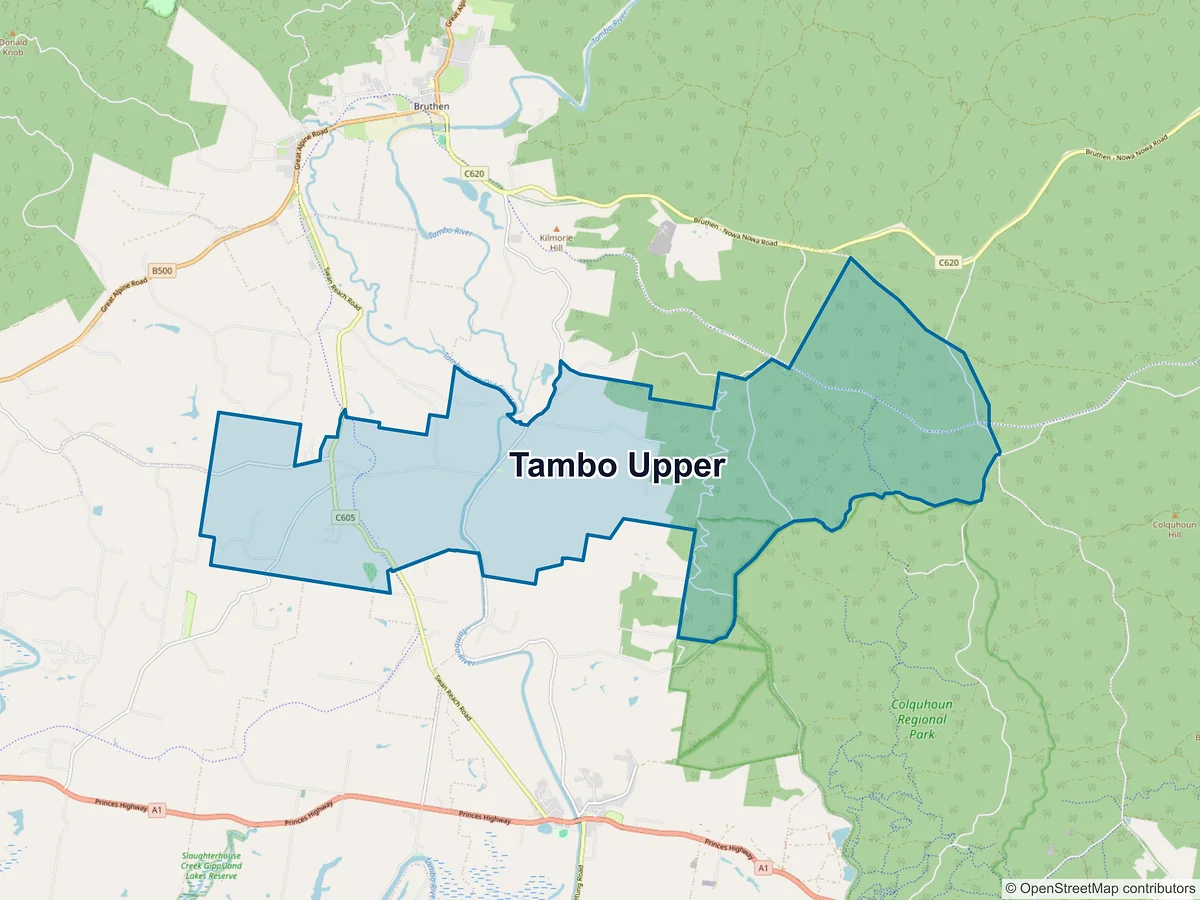 Map of Tambo Upper, VIC, Australia