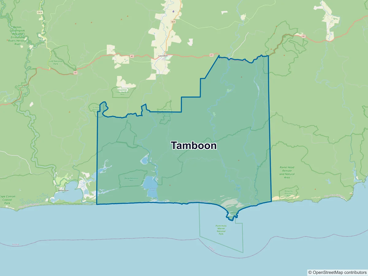 Map of Tamboon, VIC, Australia