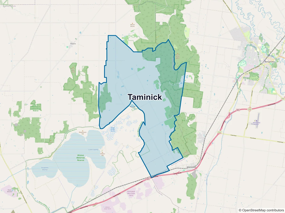 Map of Taminick, VIC, Australia