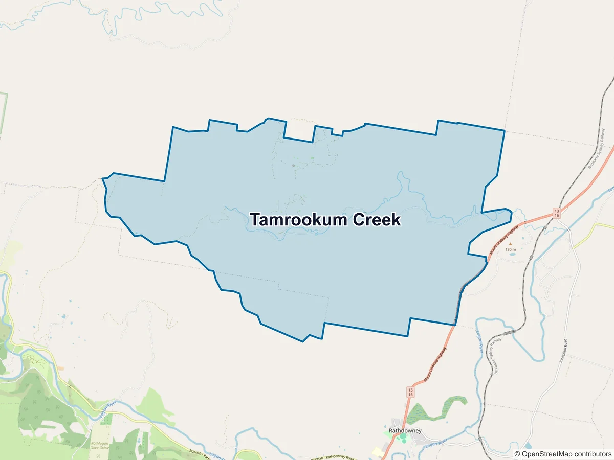 Map of Tamrookum Creek, QLD, Australia