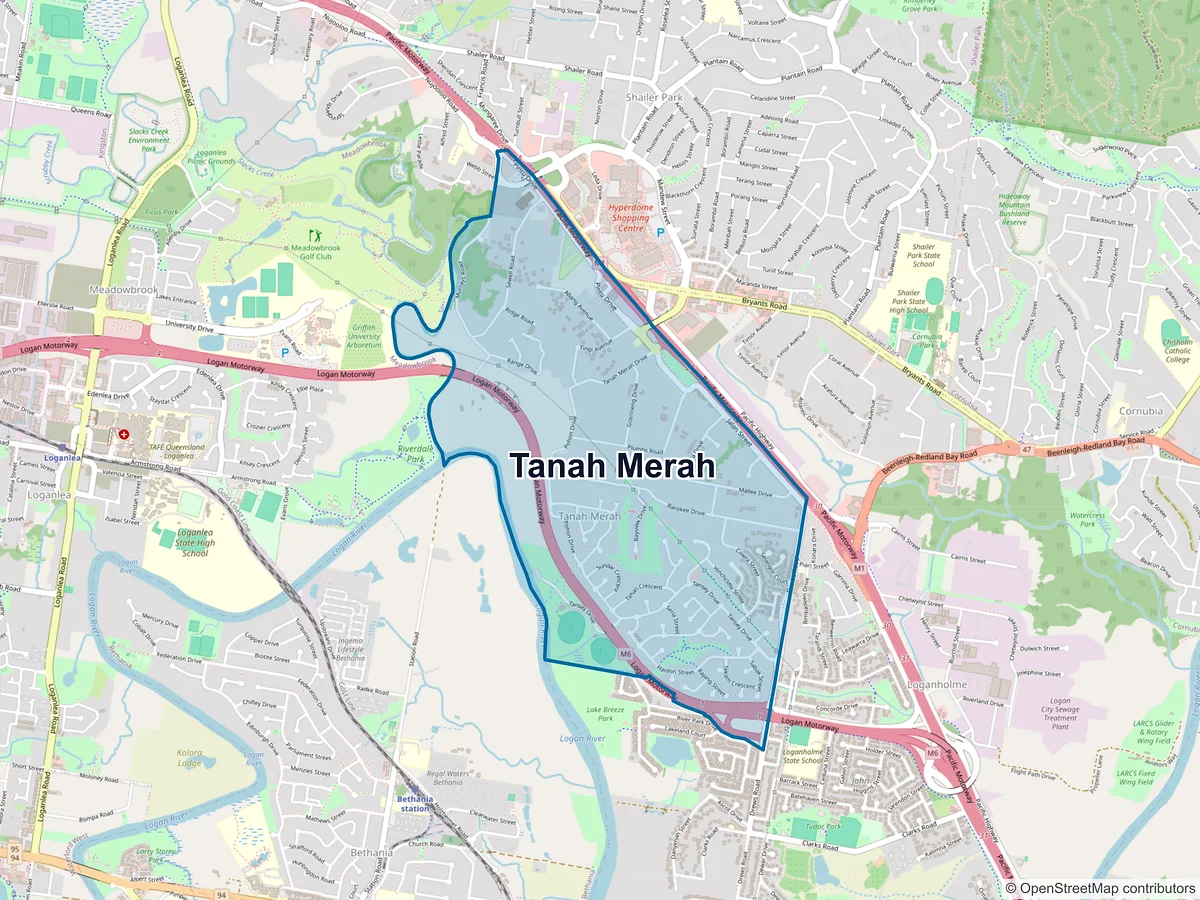 Map of Tanah Merah, QLD, Australia