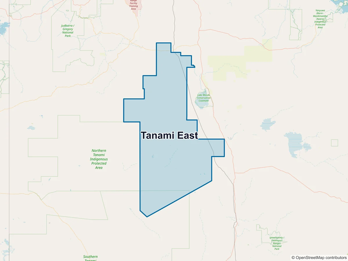 Map of Tanami East, NT, Australia