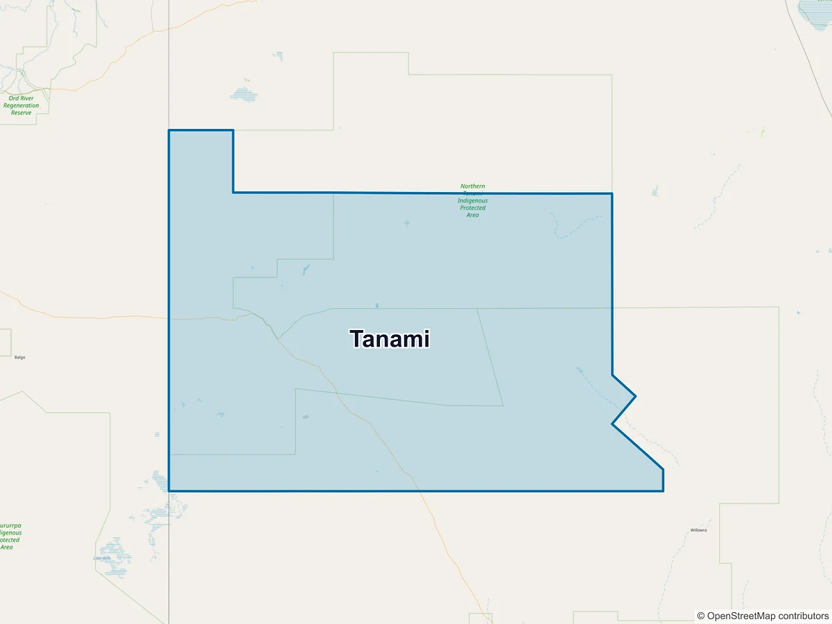 Map of Tanami, NT, Australia
