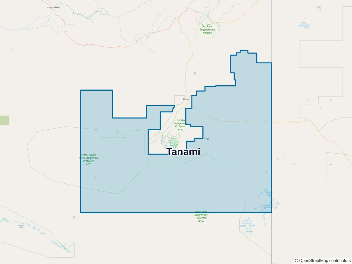 Map of Tanami, WA, Australia