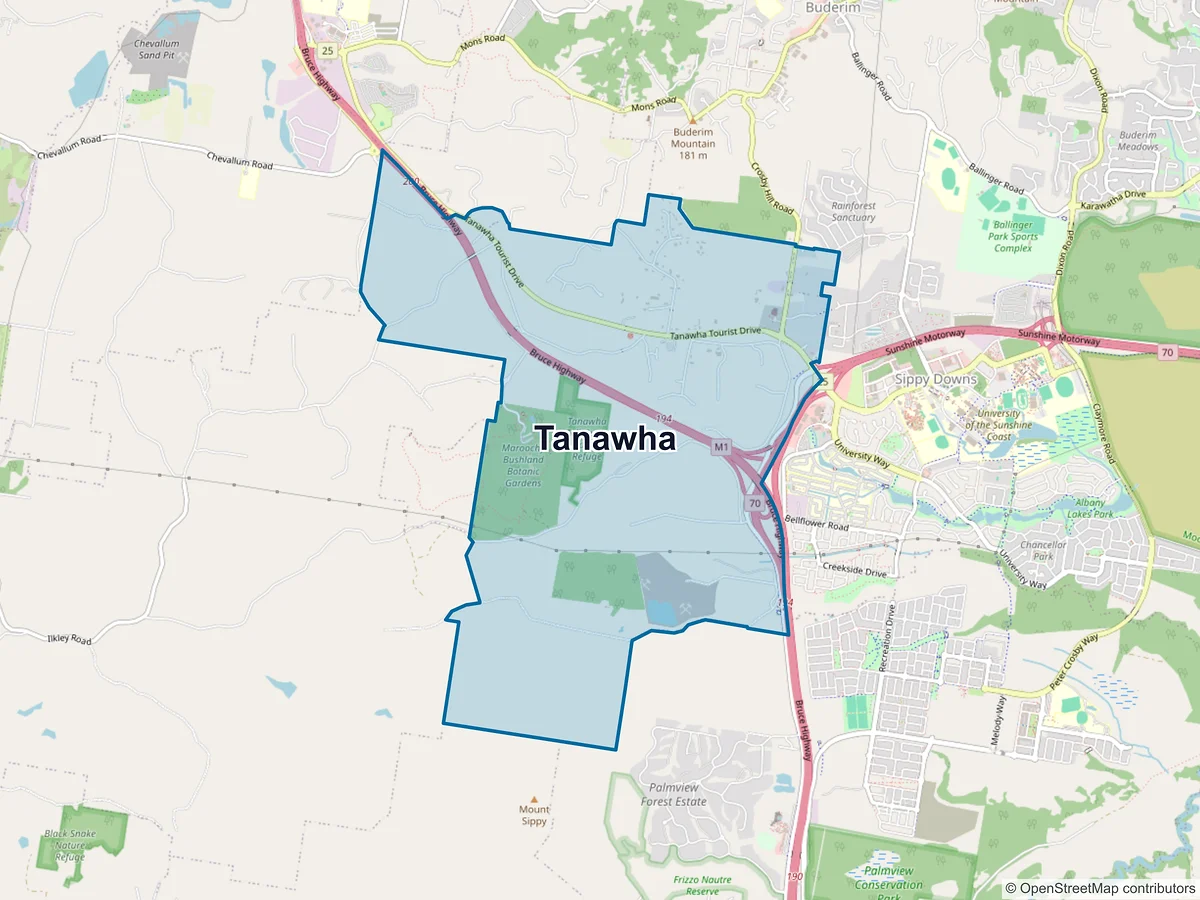 Map of Tanawha, QLD, Australia