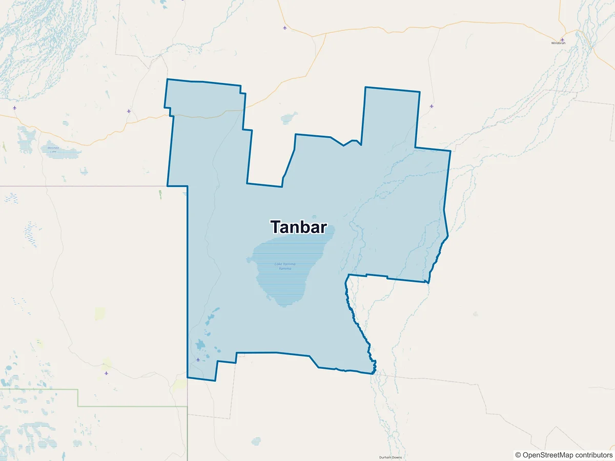 Map of Tanbar, QLD, Australia
