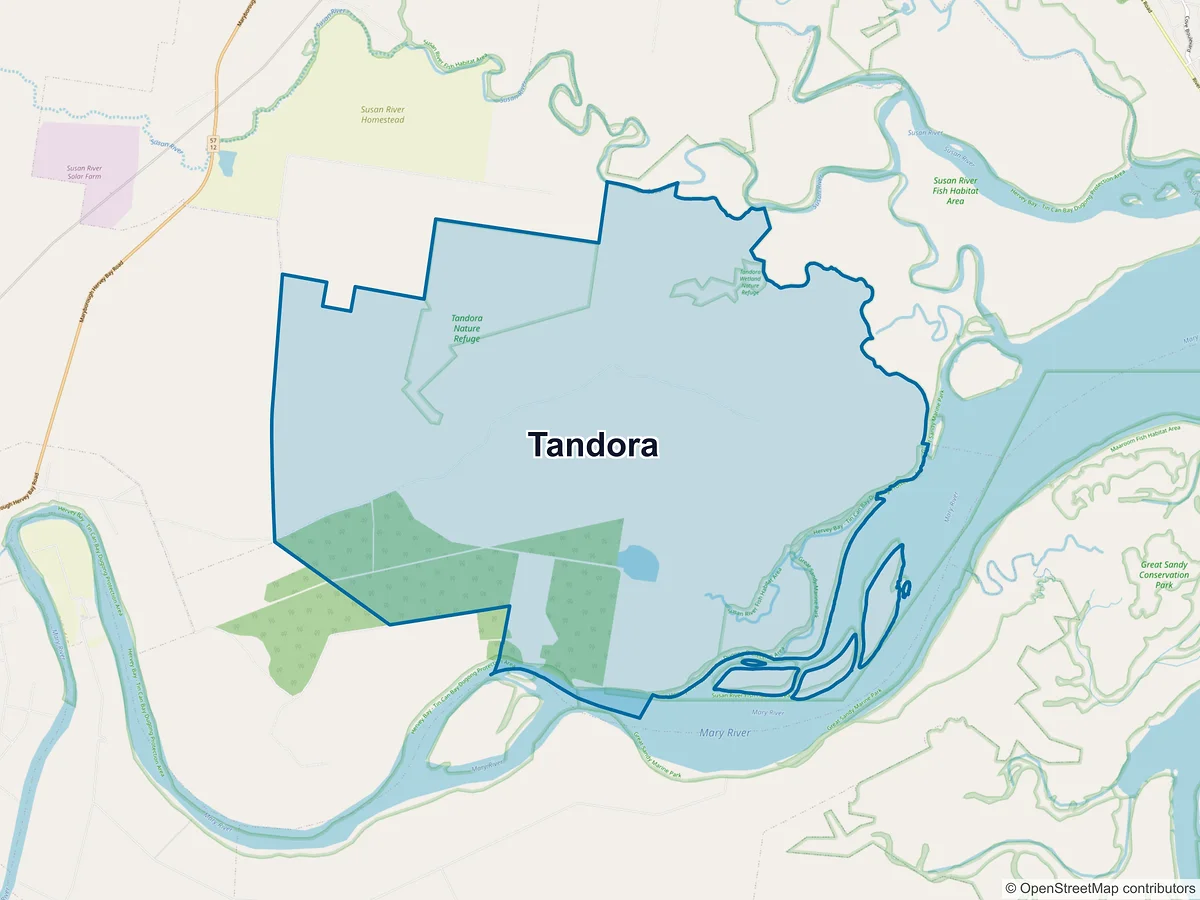 Map of Tandora, QLD, Australia