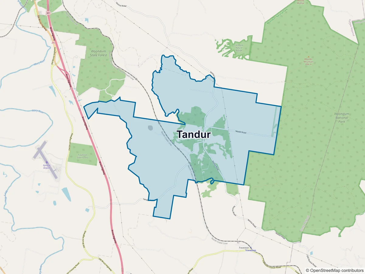Map of Tandur, QLD, Australia