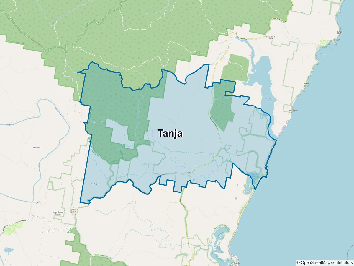 Map of Tanja, NSW, Australia