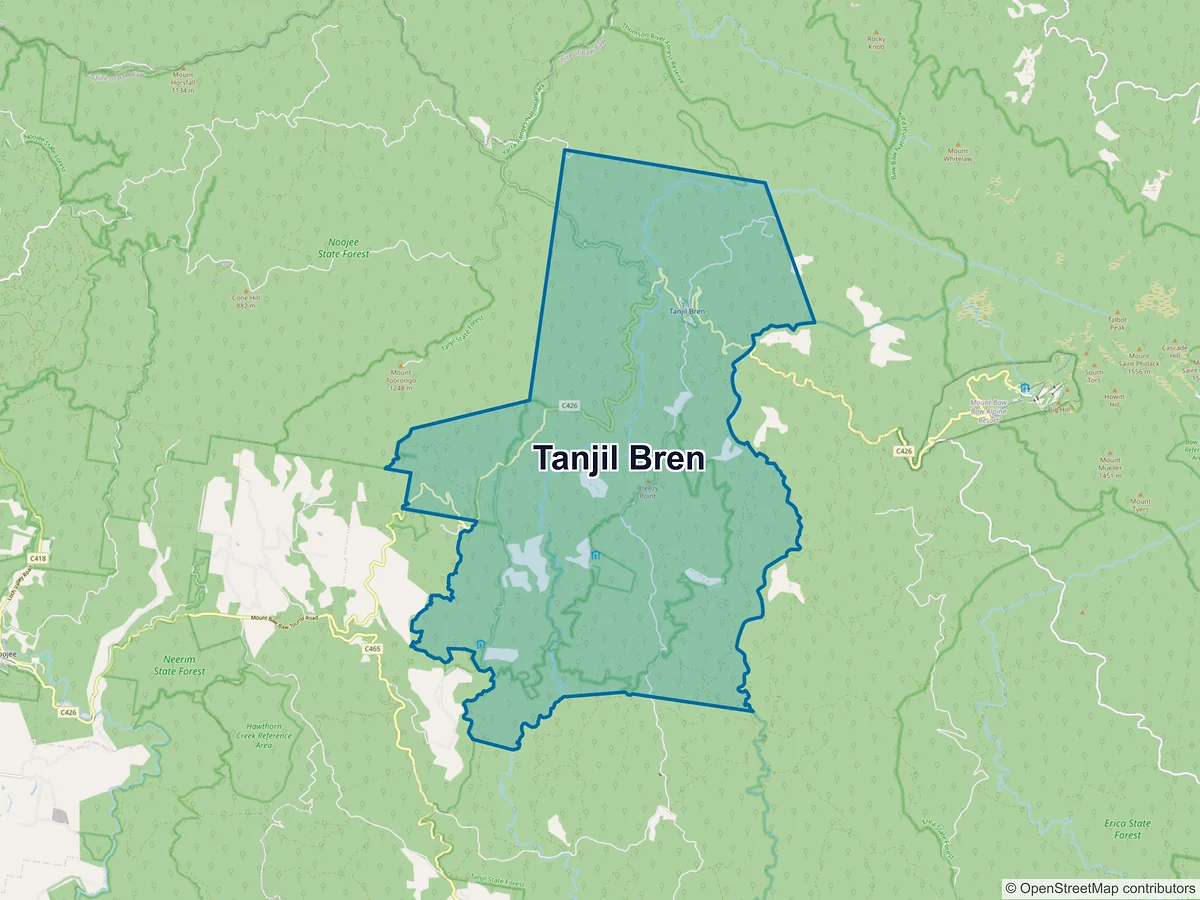 Map of Tanjil Bren, VIC, Australia