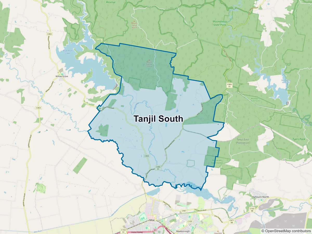 Map of Tanjil South, VIC, Australia