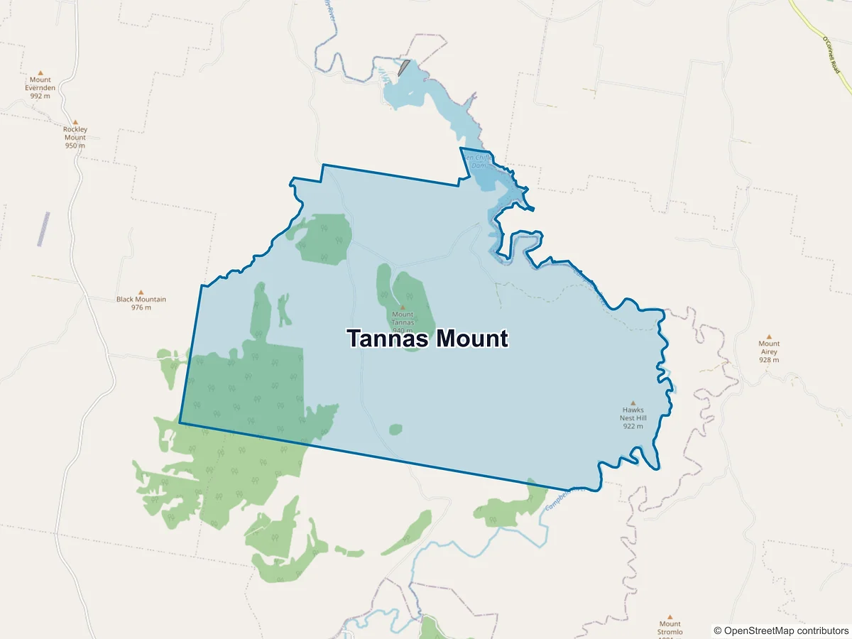 Map of Tannas Mount, NSW, Australia