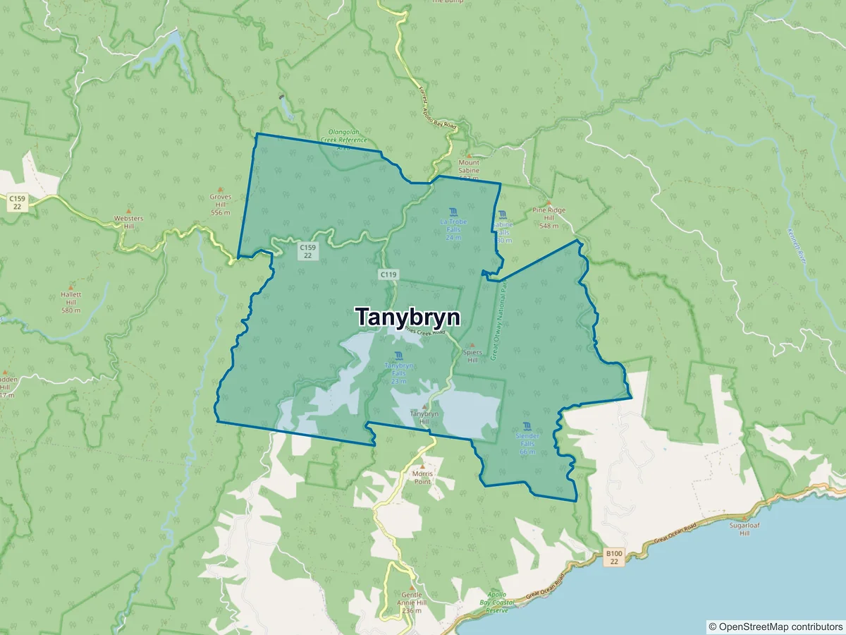 Map of Tanybryn, VIC, Australia