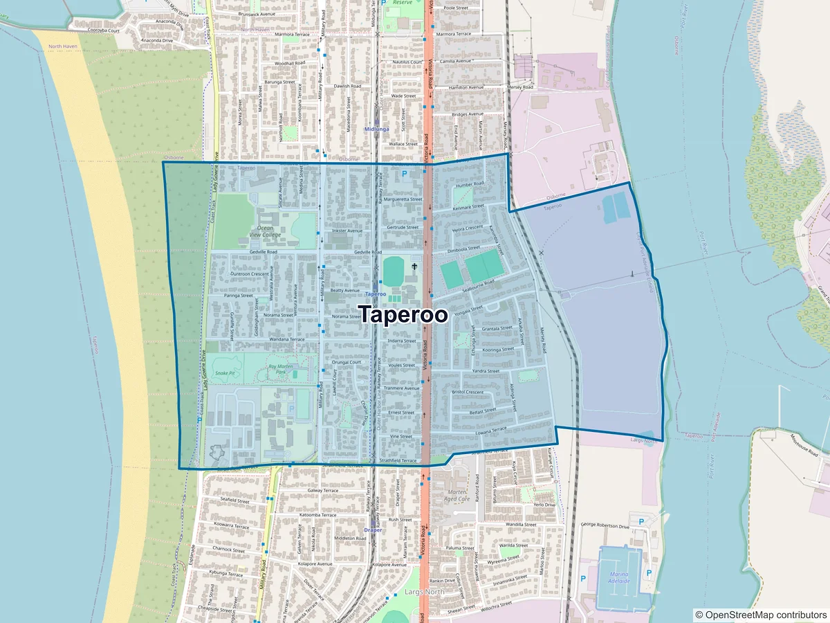 Map of Taperoo, SA, Australia