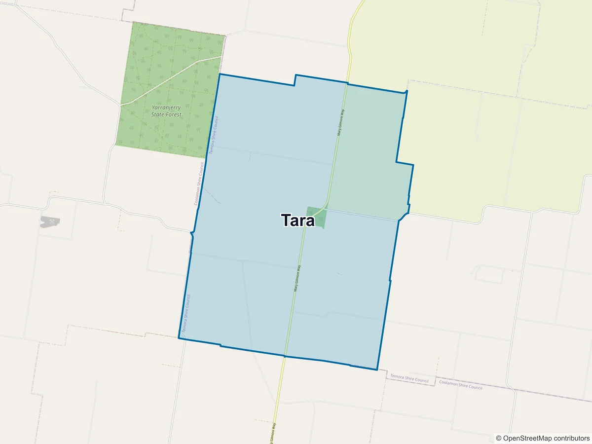 Map of Tara, NSW, Australia