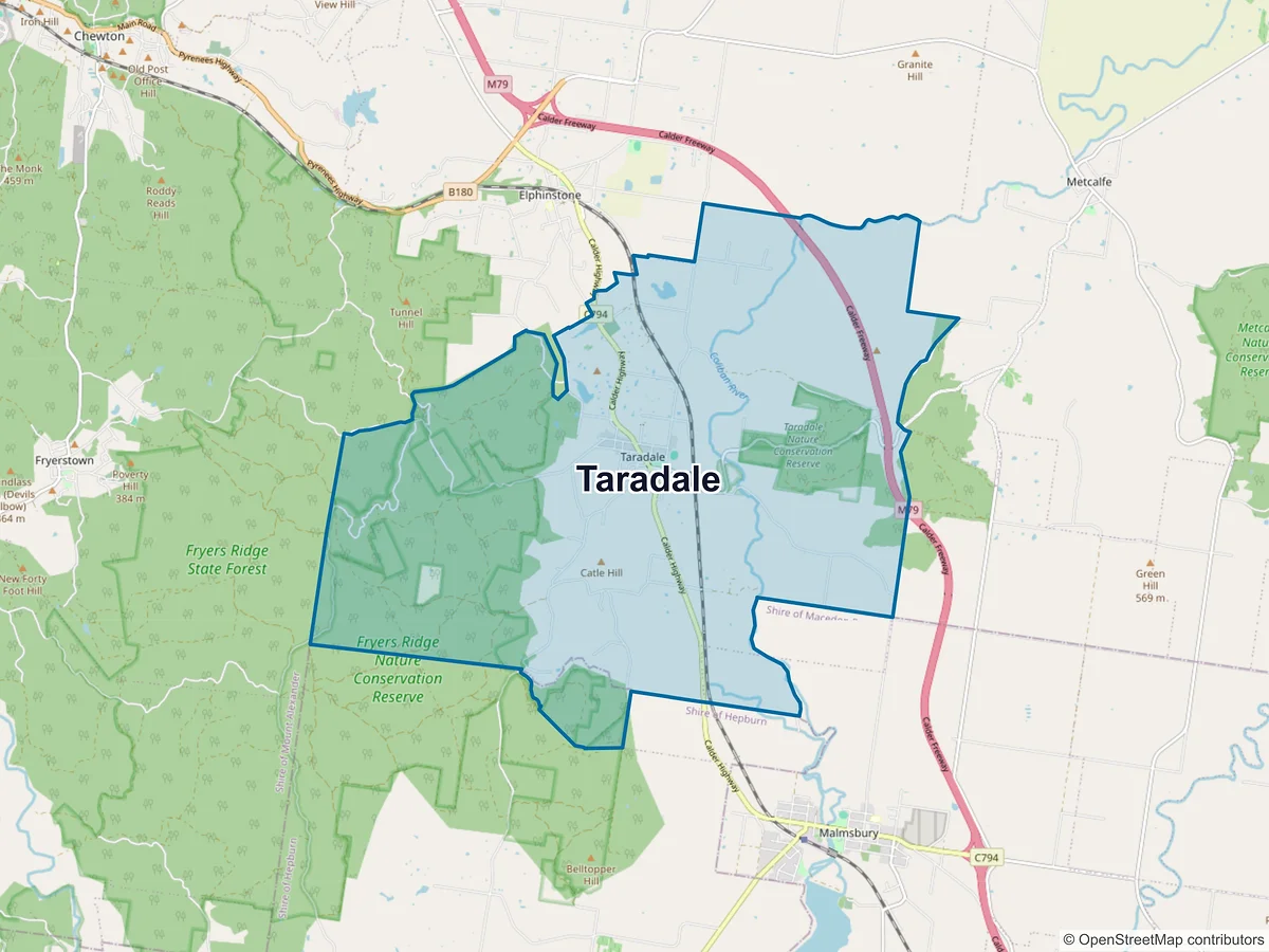 Map of Taradale, VIC, Australia