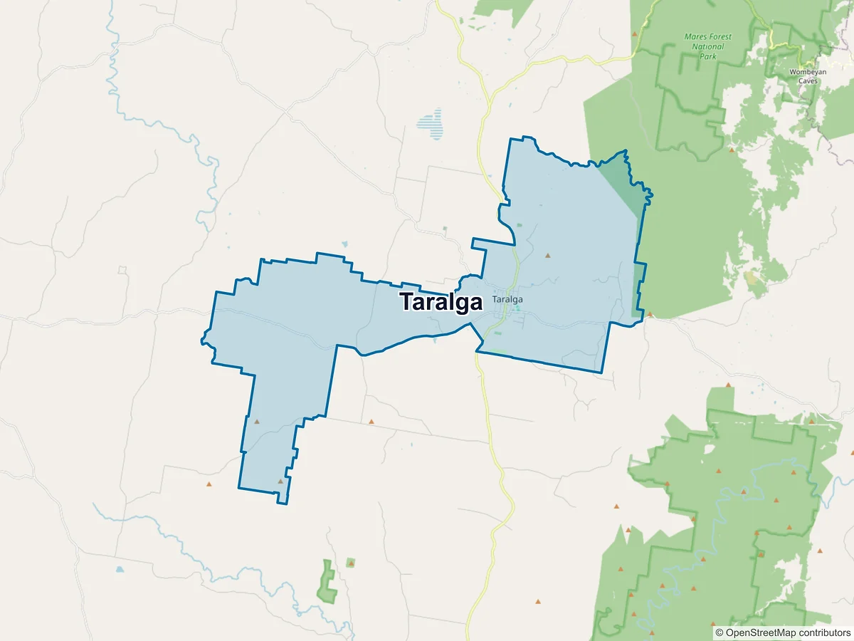 Map of Taralga, NSW, Australia