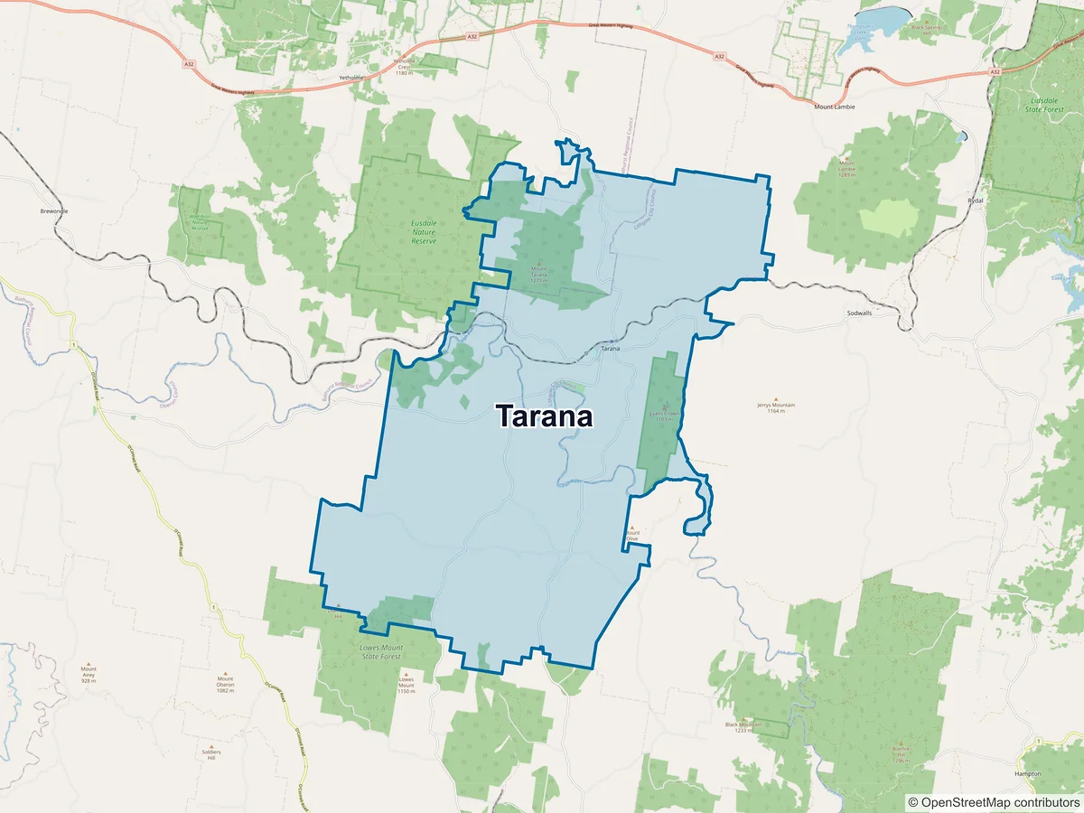 Map of Tarana, NSW, Australia