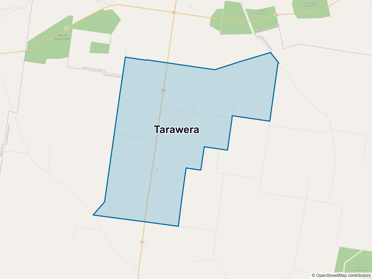 Map of Tarawera, QLD, Australia