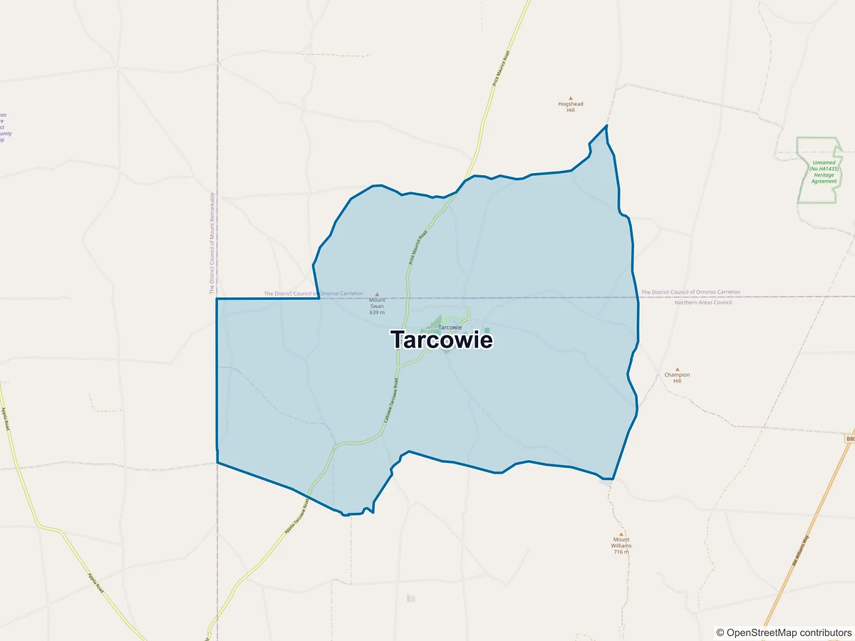 Map of Tarcowie, SA, Australia