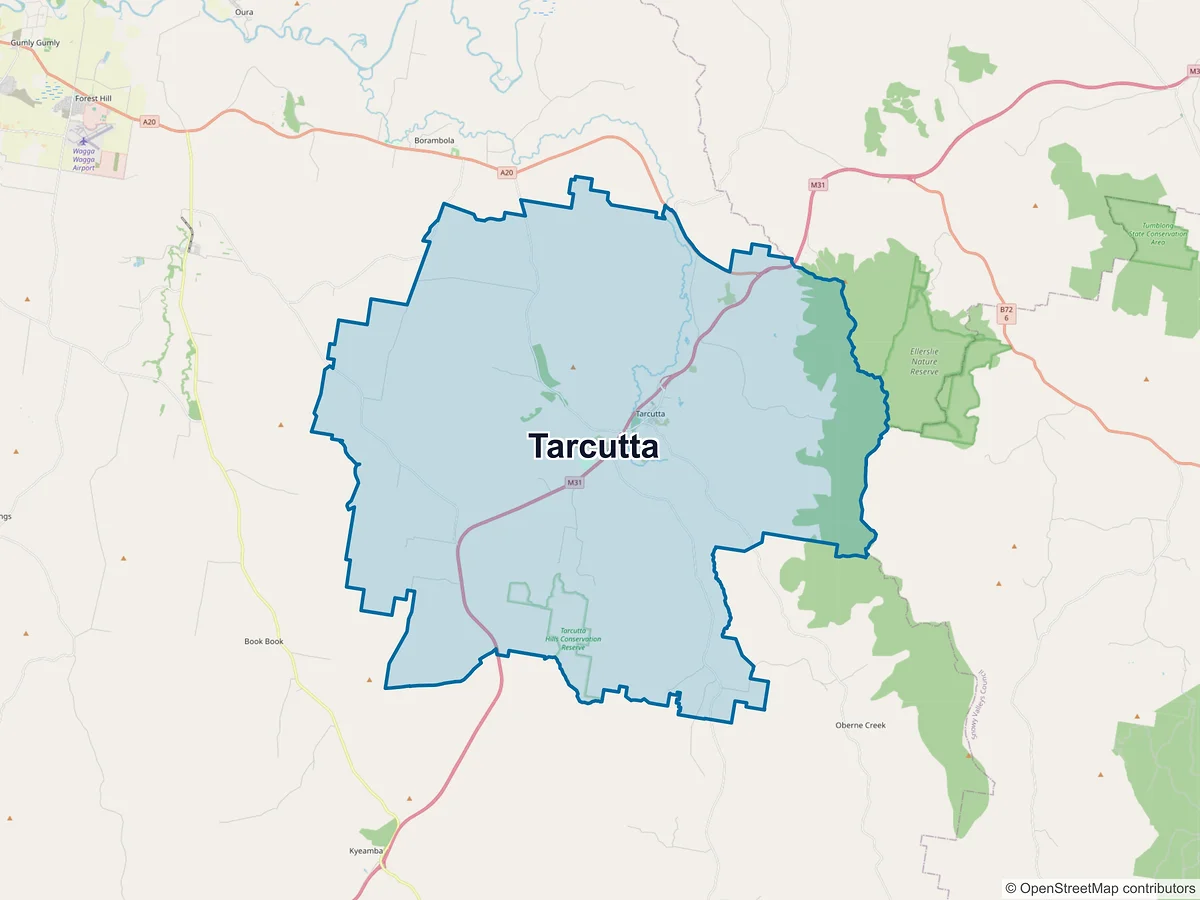 Map of Tarcutta, NSW, Australia