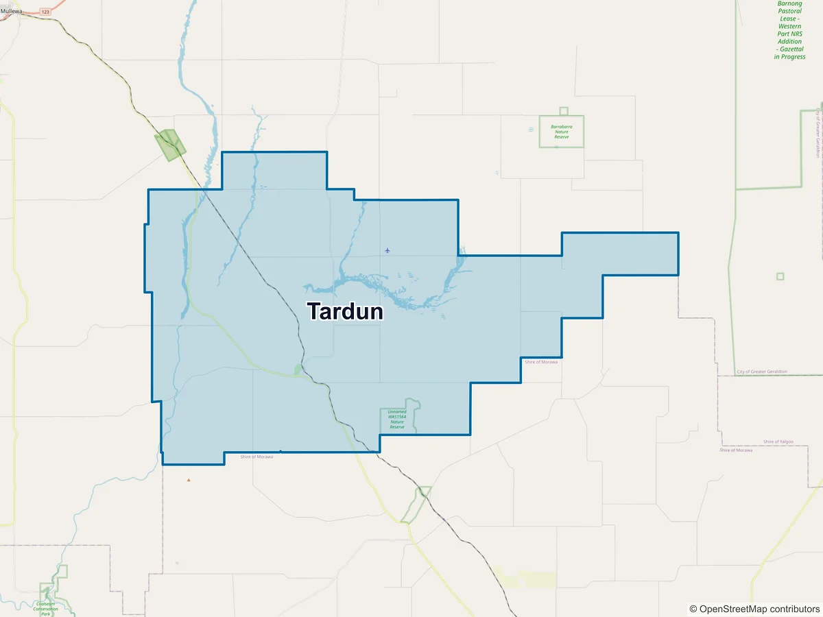Map of Tardun, WA, Australia